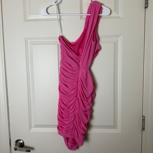 NEW‎ Hello Molly Pink One Shoulder Cupid's Kiss Mini Dress Women Size M - Picture 3 of 5